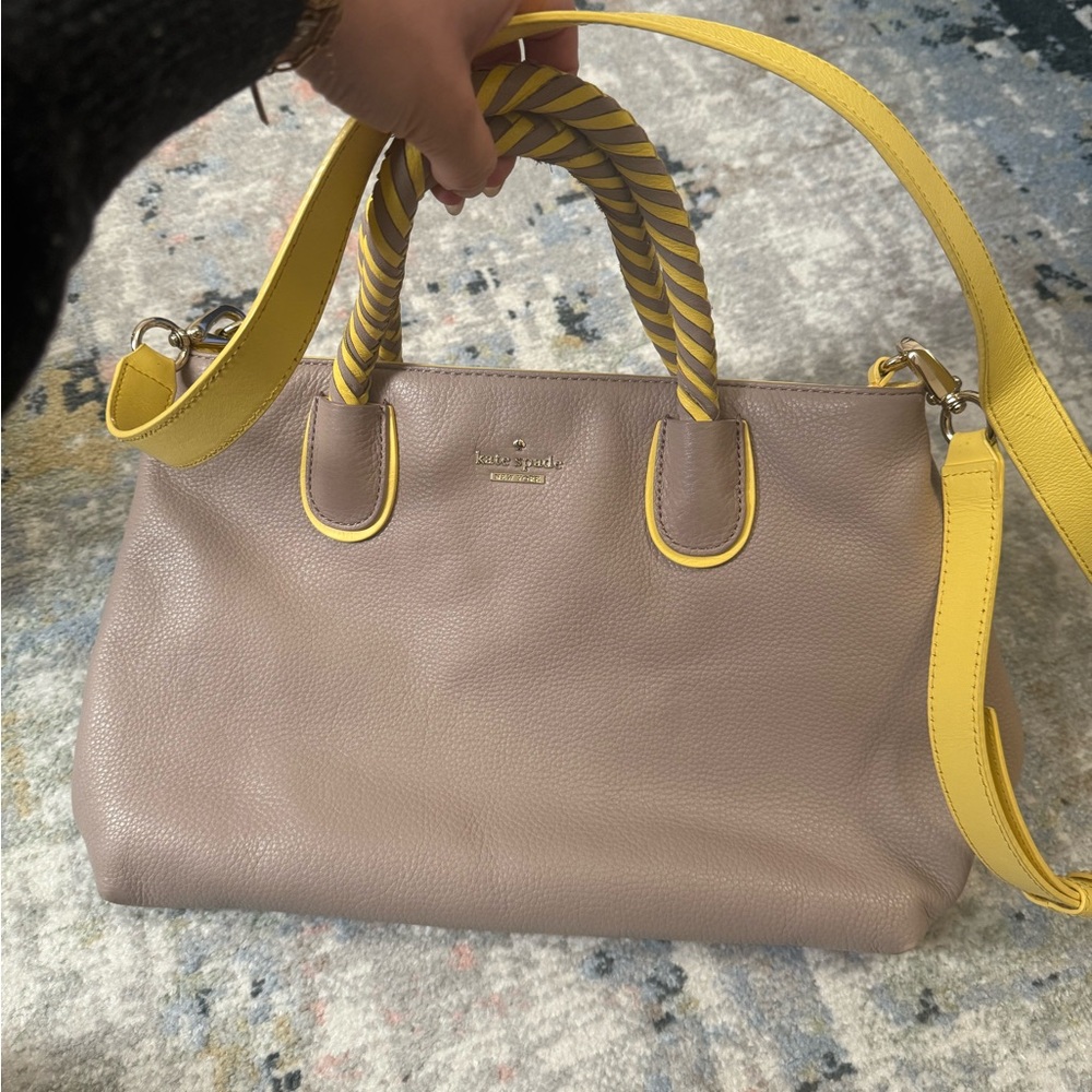 Kate Spade Taupe and Yellow Women's Bag